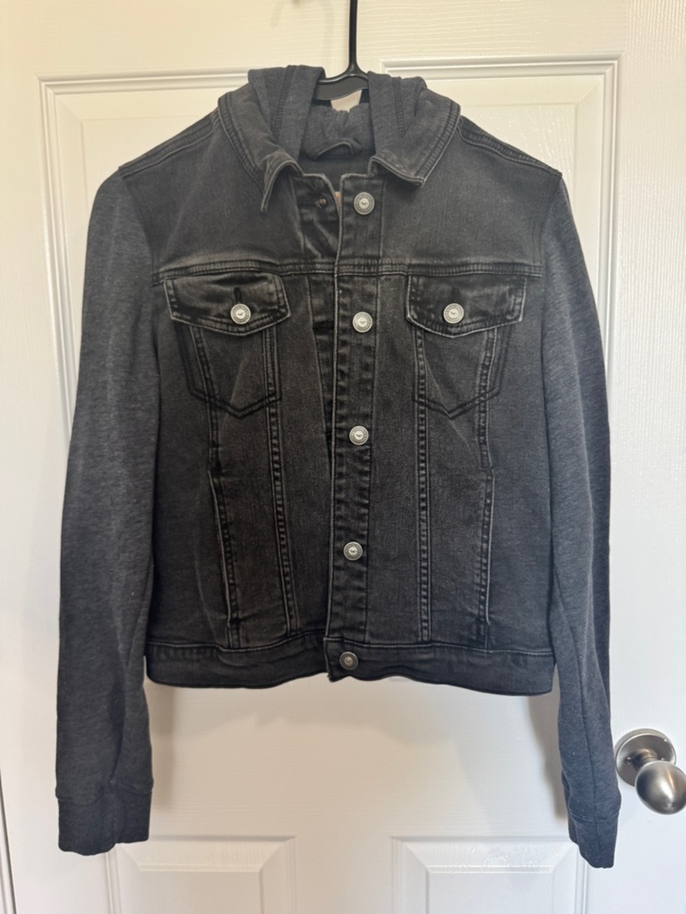 Hollister Black Hooded Denim Jacket